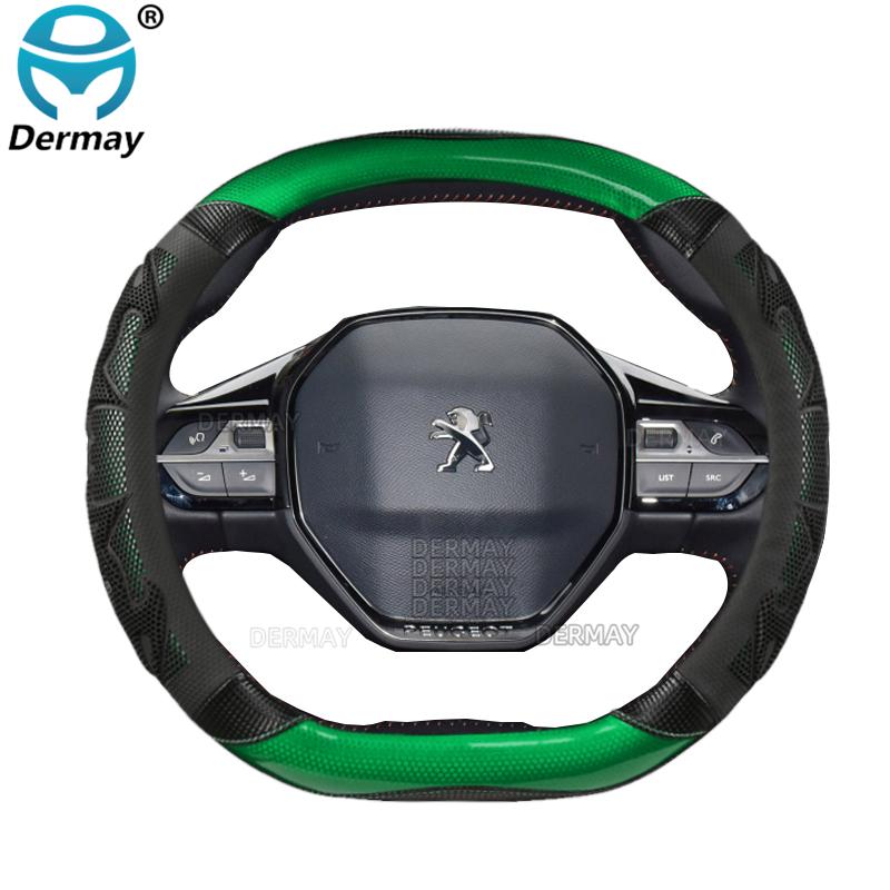 Για Peugeot 208 208 GT e208 I II 2012~2023 Κάλυμμα Τιμονιού Αυτοκινήτου Σιλικόνη Δέρμα PU Αντιολισθητικό Μασάζ Αξεσουάρ Αυτοκινήτου
