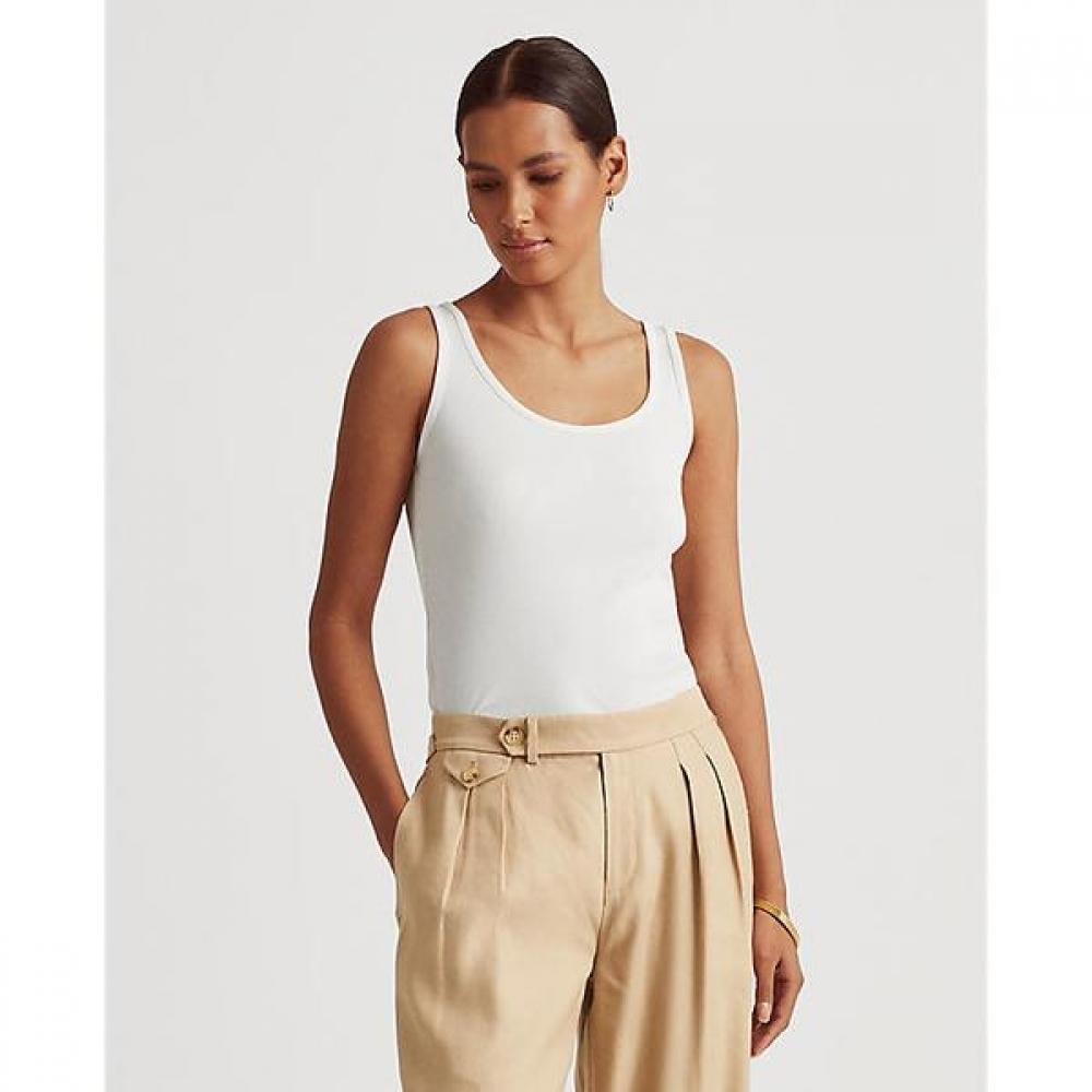 Lauren Ralph Lauren Cotton Blend Tank Top  Wmlrkniscm20003100 XS