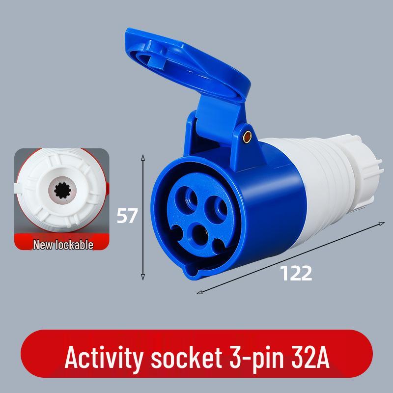 3/4/5 Pin Waterproof Aviation Connector, 32A, Three-Phase, Male & Female, Non-Explosion-Proof