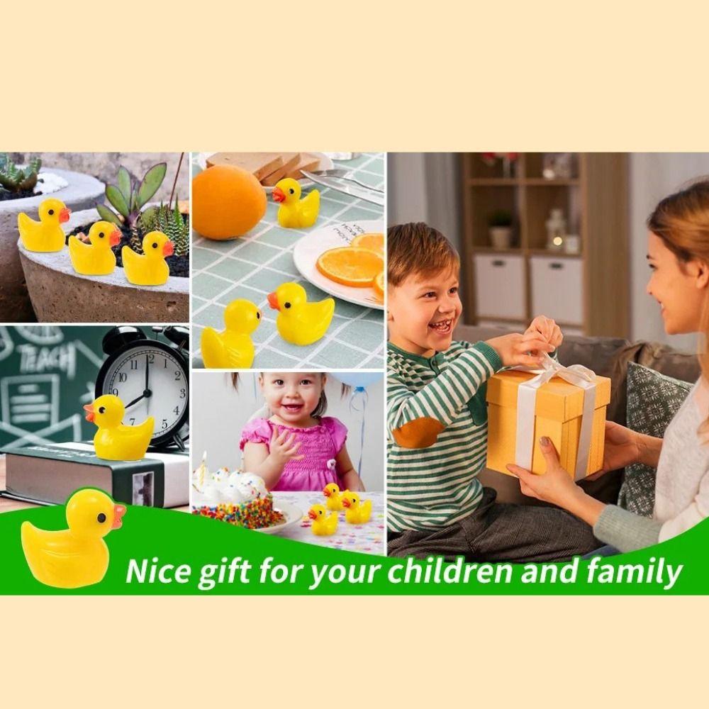 100pcs Yellow Tiny Duck Resin Miniature Figures New Mini Resin Ducks