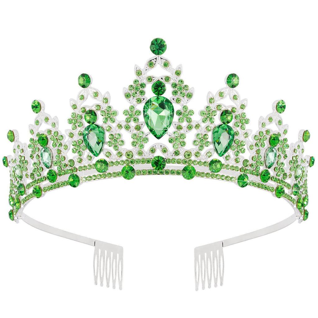 Elegant Blue Diamond Princess Crown Rhinestone Headband – Korean Style Crystal Wedding Accessory