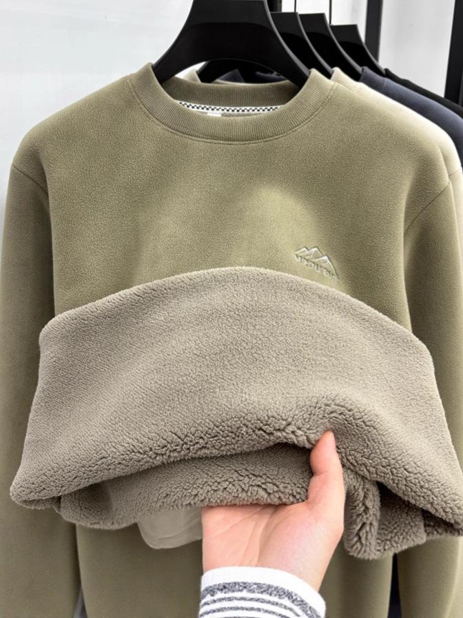 Men's Lambswool Velvet Thick Round Neck Winter Sweater - Super Warm Hoodie