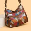 New Chinese mother messenger women's bag splicing contrasting color women's fashion multi-layer pocket retro versatile shoulder bag