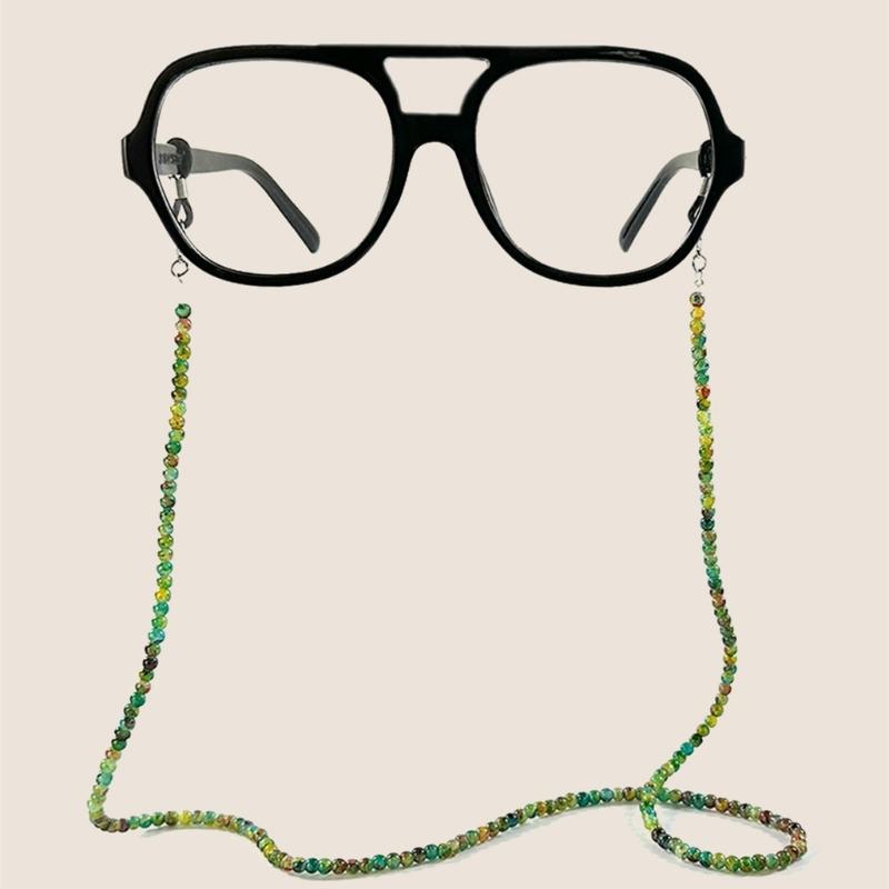 Retro Oriental Eyeglass Chain With Colored Glass Beads Handmade Jewelry Accessory For Work Party Casual