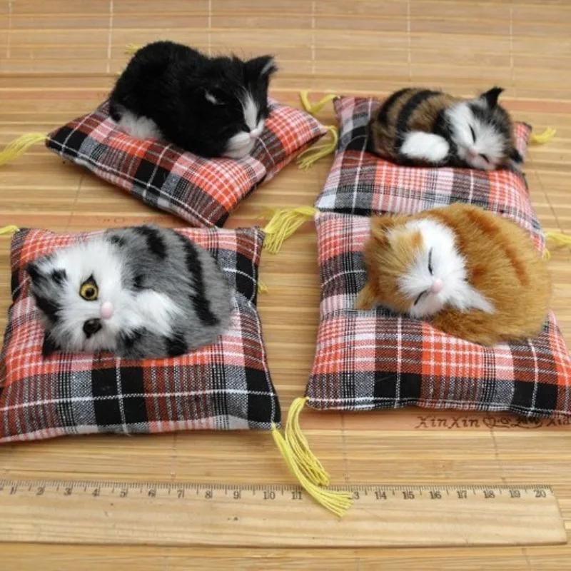 Simulation Cat Toy Ornaments Simulation Animal Flower Cloth Cushion Desktop Doll Ornaments