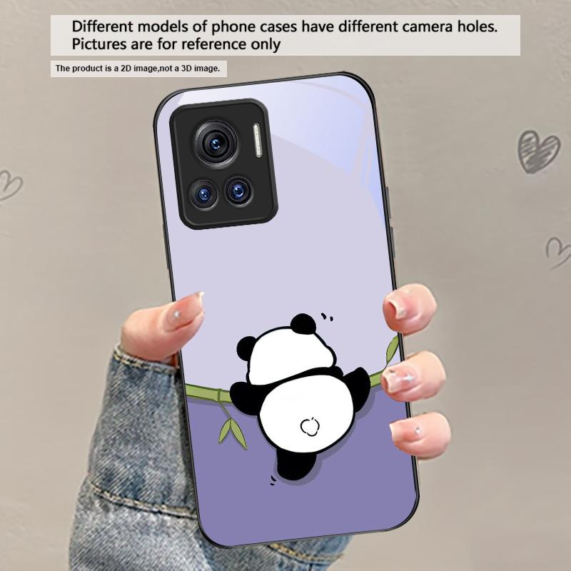 Cute and Adorable Panda For Motorola Moto Edge 20 Lite 30 Pro 40 Neo 50 Ultra G45 G54 G55 G75 G84 G85 GPlay 23 Glass Phone Case