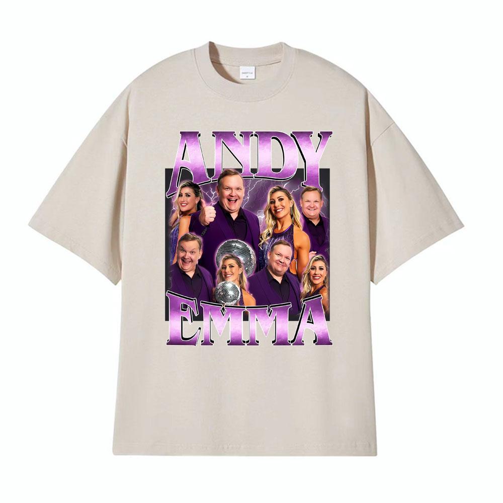 Retro Andy Emma DWTS Funny Dancing with The Stars Tshirt Fan Gift Men Women Clothing Fashion Cotton Short Sleeves Cozy T Shirts
