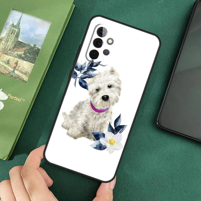 Westie Dog Soft Cover For Samsung Galaxy A54 A53 A73 A13 A71 A51 A14 A52 A32 A12 A22 A52S Back Case