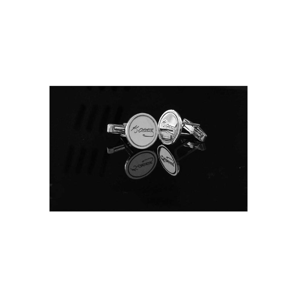 Silver Ataturk Signed Cufflink