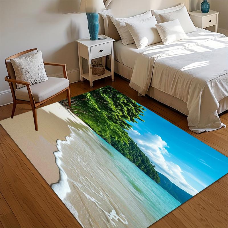 

2D Seaside Landscape Carpets Modern Decoration Home Large Rug Living Room Sofa Area Carpet Bedroom Lounge Floor Mat Washable 40x60CM