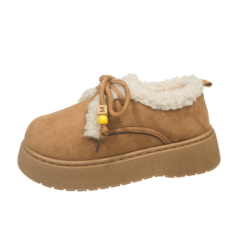 2025 new large size winter autumn and winter comfortable lace-up warm fashion large size snow boots women's shoes versatile outer wear