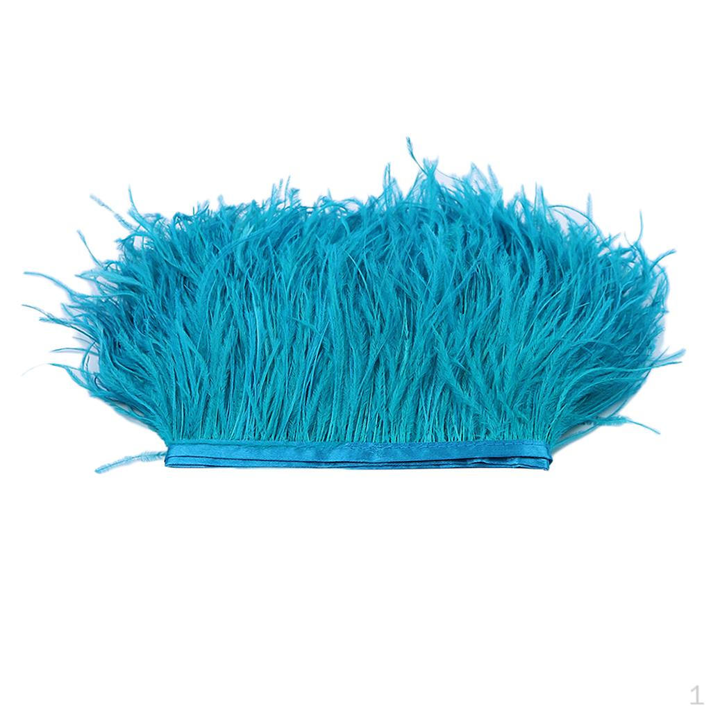 1Yard Feather Fringe For DIY Sewing Craft Decoration Peacock blue