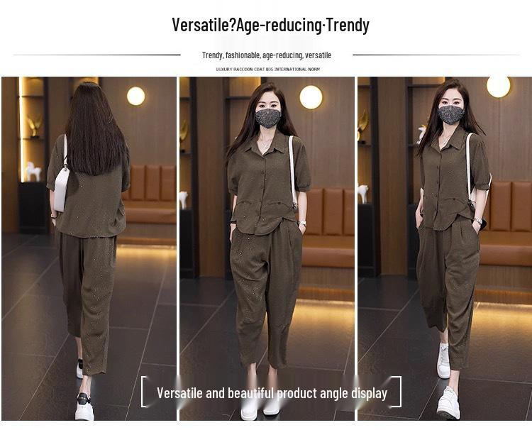 Stylish Age-Reducing Summer Suit Set for Women 2026: Chic Two-Piece Shirt & Pants for a Youthful Look