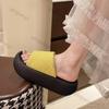 Women's Shoes 2025 New Outdoor Breathable One Word Platform Slippers Height Increase Comfortable Non Slip Beach Sandals