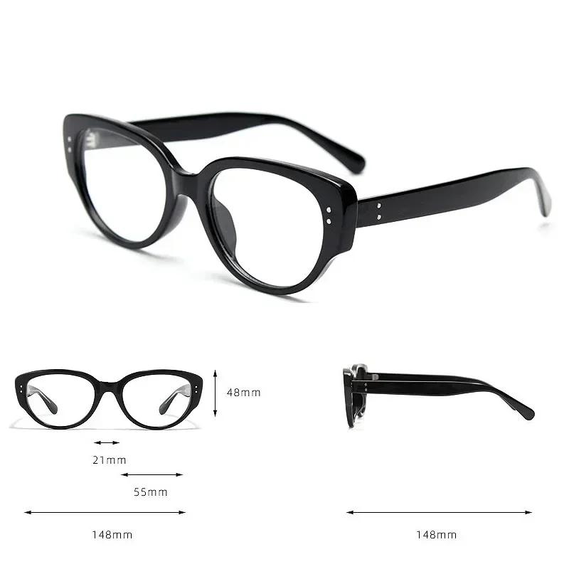 Neutral Finished Myopia Glasses 0~ -4.0 Transparent Anti Blue Light Myopia Glasses AC Cat Eye Computer Glasses