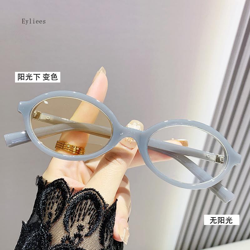 Oval Frame Photochromic Myopia Glasses Unisex Color Changing Minus Diopter Eyeglasses Vintage Outdoor Sunglasses for Men Women