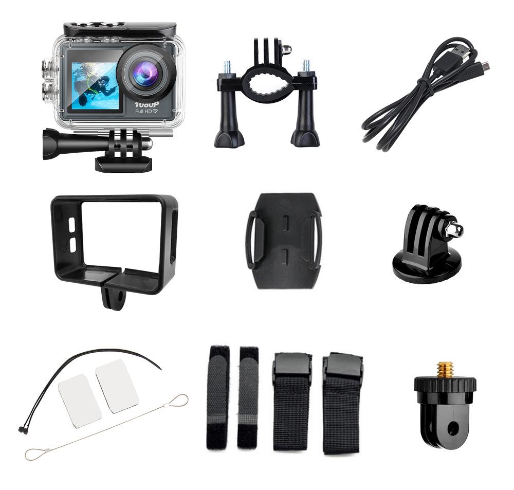 4K Sports Action Camera with Anti-Shake, Touchscreen, Wireless Connectivity, for Cycling & Fishing
