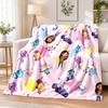 Gabby's Dollhouse Flannel Throw Blanket Soft Warm Cozy For Sofa Bed Indoor Home Bedroom Use