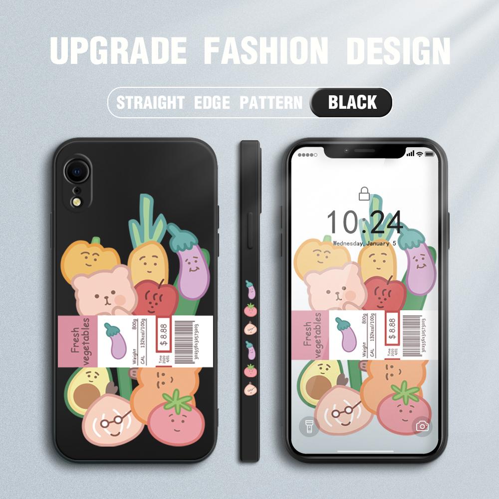 Cartoon Vegetables Phone Case for Redmi Xiaomi POCO Note 10 Pro 9 9A 9T 10C 8 7 11 Lite 5G X3 M3 Square Edge Soft Full Camera Protect Cover Cases