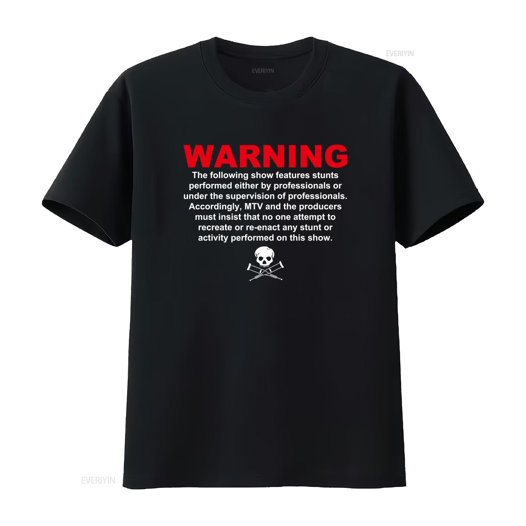 

Jackass The Movie Promotional Warning Skull Crossed Crutches T Shirt vintage Washed designer clothes Breathable homme graphic 4XL