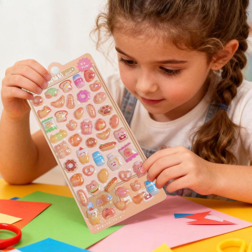 3D Stickers 3D Funny Cute Decals Kids Animal Adhesive Journal Stickers For Children Party Classroom Journaling Scrapbooking