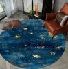 Dreamy Starry Sky Pattern Round Carpet Mat Rug Soft Non Slip Floor Mat for Living Room Bedroom Home Decoration Rugs for Bedroom