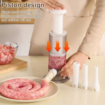Sausage Stuffer Machine with 4 Stuffing Tubes Manual Sausage Maker for Homemade