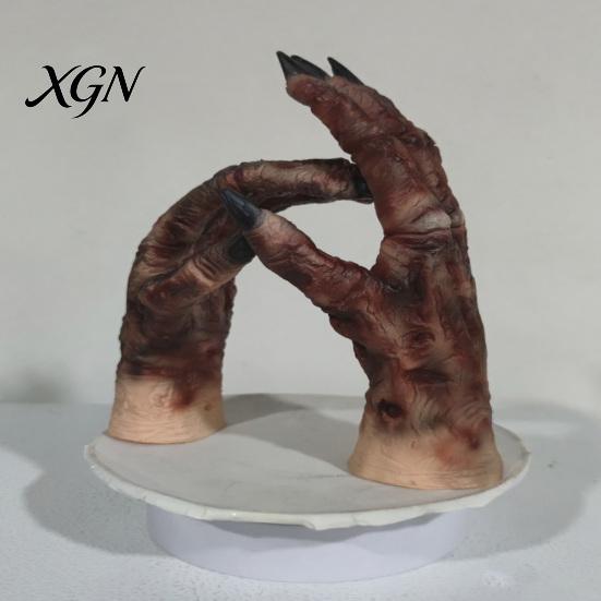 Halloween Costume Accessories 1 Pair Gloves for Adults Kids, Horror Zombie Hands Scary Gloves, Latex Ghost Hand Cosplay Accessory Masquerade