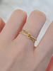 Bague double nœud en argent 925 personnalisée délicate dorée pour femme Fête d'anniversaire Créativité Haute Qualité Bijoux Fins