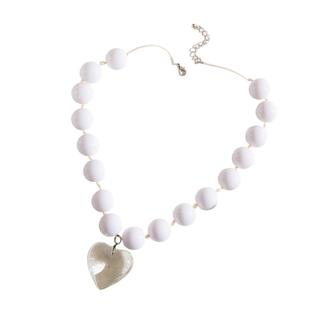 Elegant Beaded Large Heart Necklace Symbolizing Eternal Love And Sophistication For Fashion Forward Young Women