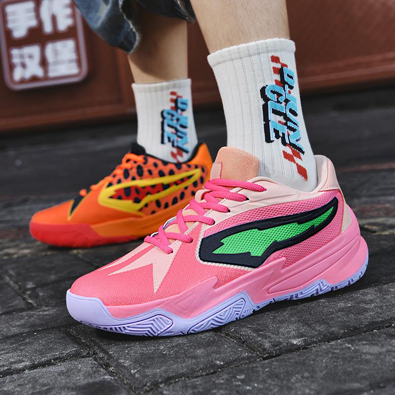 Mandarin duck basketball shoes male teenager middle school student high-top cement floor actual combat training sports shoes casual shoes