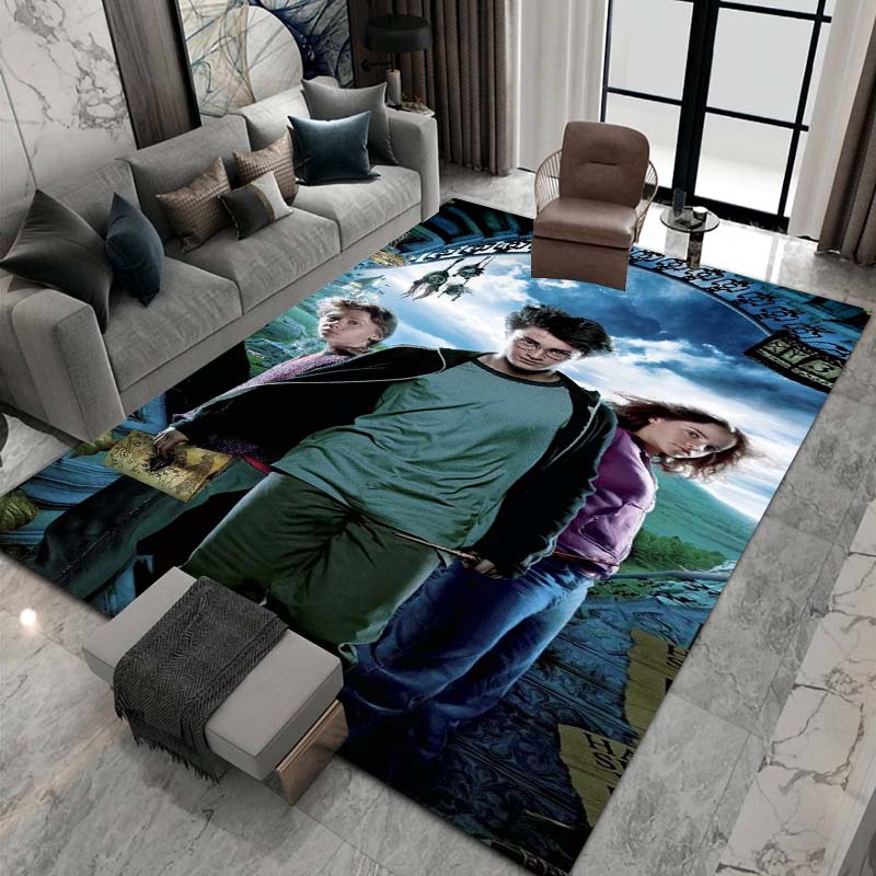 3D Printed Harry Potter Classic Fantasy Adventure Movie Theme Rug, Bedroom Living Room Play Mat