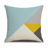 Modern Simple Yellow and Green Geometric Figure Linen Pillow Case Striped Sofa Pillow Household Products