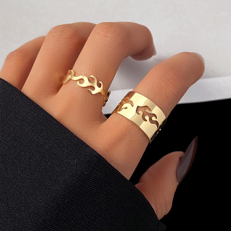 Punk Snake Black Rings Set For Women Vintage Geometric Metal Cross Rings Set 2022 Fashion Trend Personality Jewelry