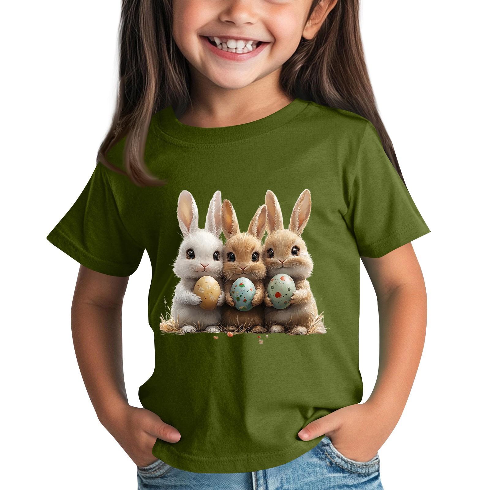 

Футболки для малышей, девочек и мальчиков, детские футболки с короткими рукавами и принтом для мальчиков и девочек 2-12 лет 100 зелёный