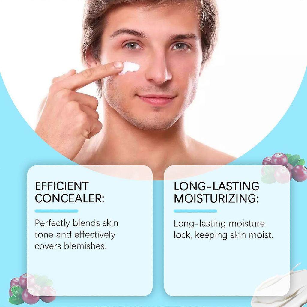 East Moon Men's Nude Cream - Lightweight Concealing, Long-Lasting Moisturizing, Brightening Cream For Men
