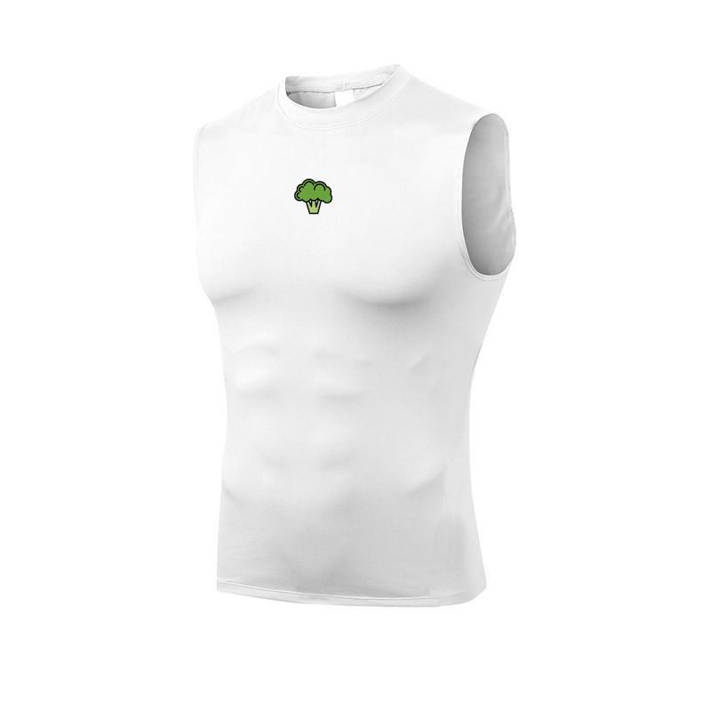 

Muscleguys Running Compression Vest Mens Gym Tank Top Sports Sleeveless T-shirt Summer Milk Silk Breathable Fitness Quick Drying Tight Tops XXL белый