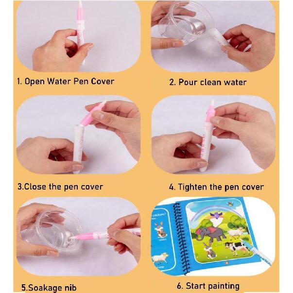 Carte de pictură cu apă magică pentru copii, bricolaj, creativă, pentru grădiniță, pentru copii, cu graffiti, carte de desen cu apă, jucării educaționale timpurii pentru copii XYZ