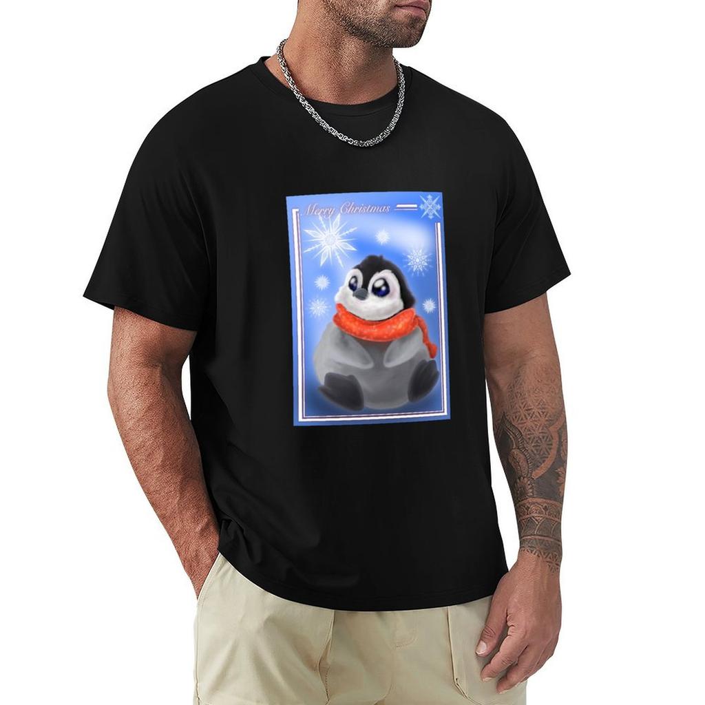 Christmas Penguin Tshirt High Elasticity Sports Tee Shirt