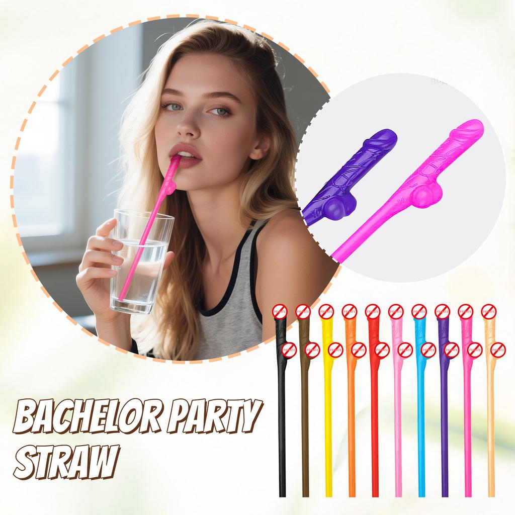 10 ks Párty pro nevěstu Brčka s penisy, Vtipná pitná brčka, Slepičí brčka Party laskominy, Bláznivá párty brčka Dekorace