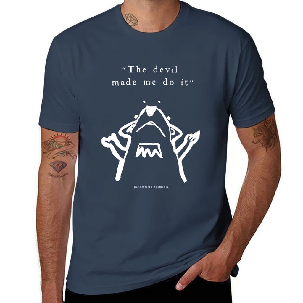 Nanawrimo Tasmania: the Devil Made Me Do It //ver 2 [Dark Background] T-Shirt Funny T Shirts Dark Humor T-Shirt