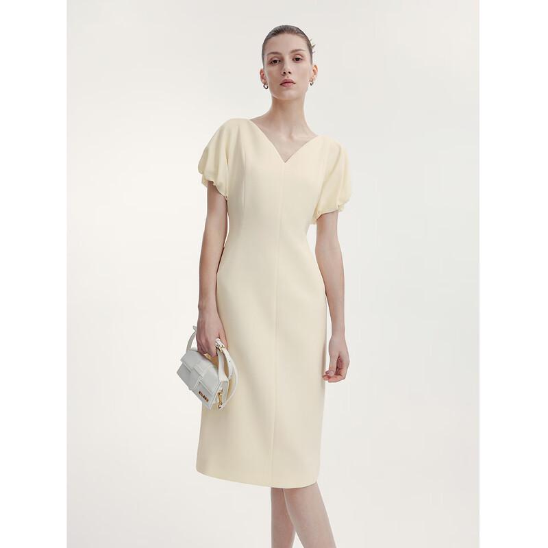 

Langzi Элегантное платье из французского ацетата с подчеркнутой талией M