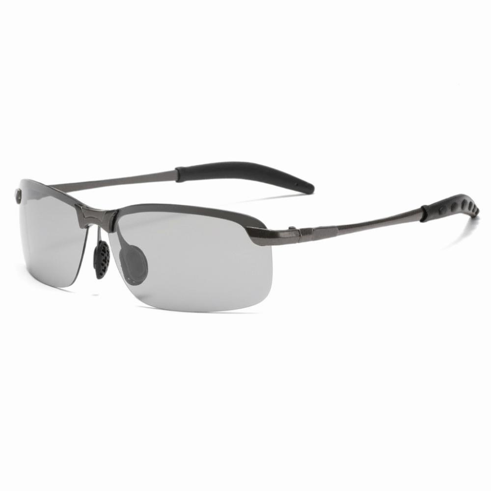 New Change Color Photochromic Sunglasses Day Night Vision Metal Frame Dimming Glasses Alloy Half Frame Eyewear Day Use