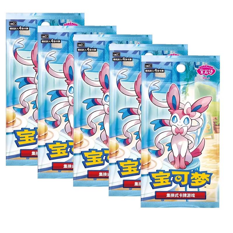 In Stock Original Pokemon Simplified Chinese Cards PTCG Gem Pack Vol 2 Eevee Booster Box Trading Cards Competition Game Gifts