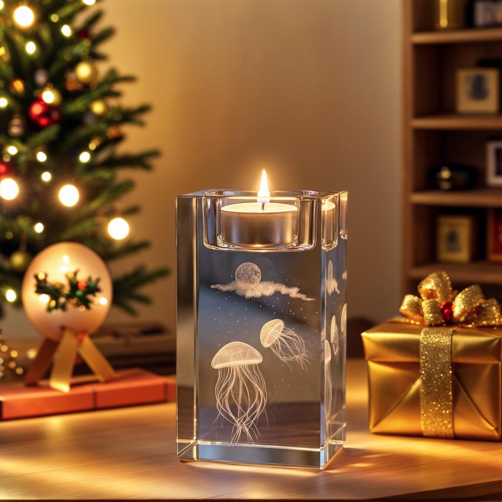 Home Decor Gift Jellyfish Candle Holder Festive Gift Ideas Unique Lighting Decorations (as the picture,S)
