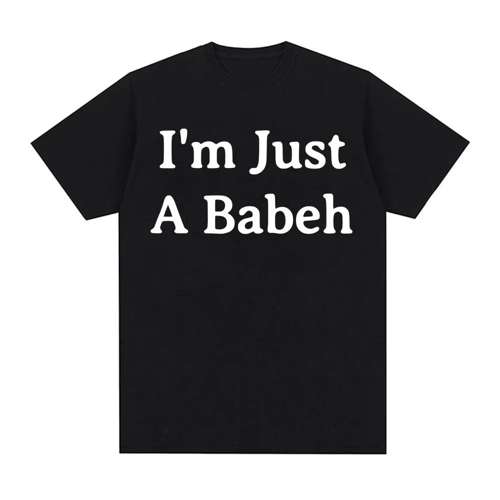 

Смешная футболка с принтом букв I m Just A Babeh Мужская Женская Летняя Мода Повседневная Удобная Футболки с Круглым Вырезом Мужские Топы - Мужские... S разноцветный