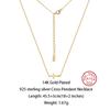 Effie Queen 925 Sterling Silber Texturiertes Kreuzketten-Choker-Halsband für Damen Einfache Geometrische Kreuz-Anhänger Feiner Schmuck SC96