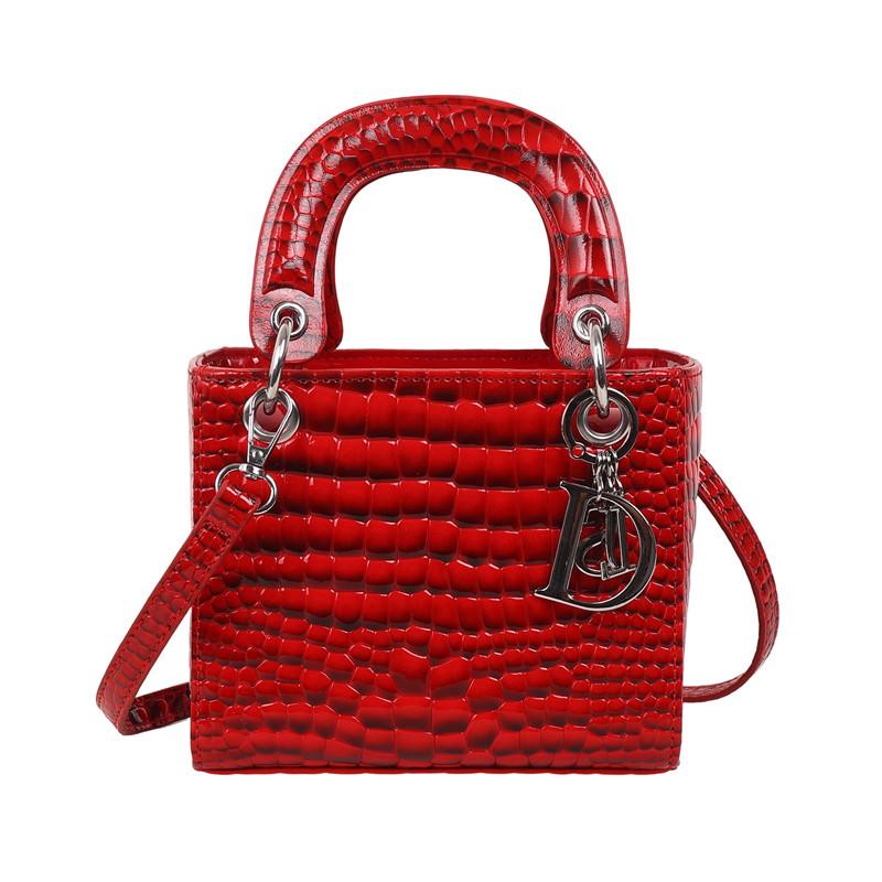 2026 Autumn Princess Diana Crocodile Pattern Mini Handbag - Versatile Luxury Shoulder Crossbody Bag