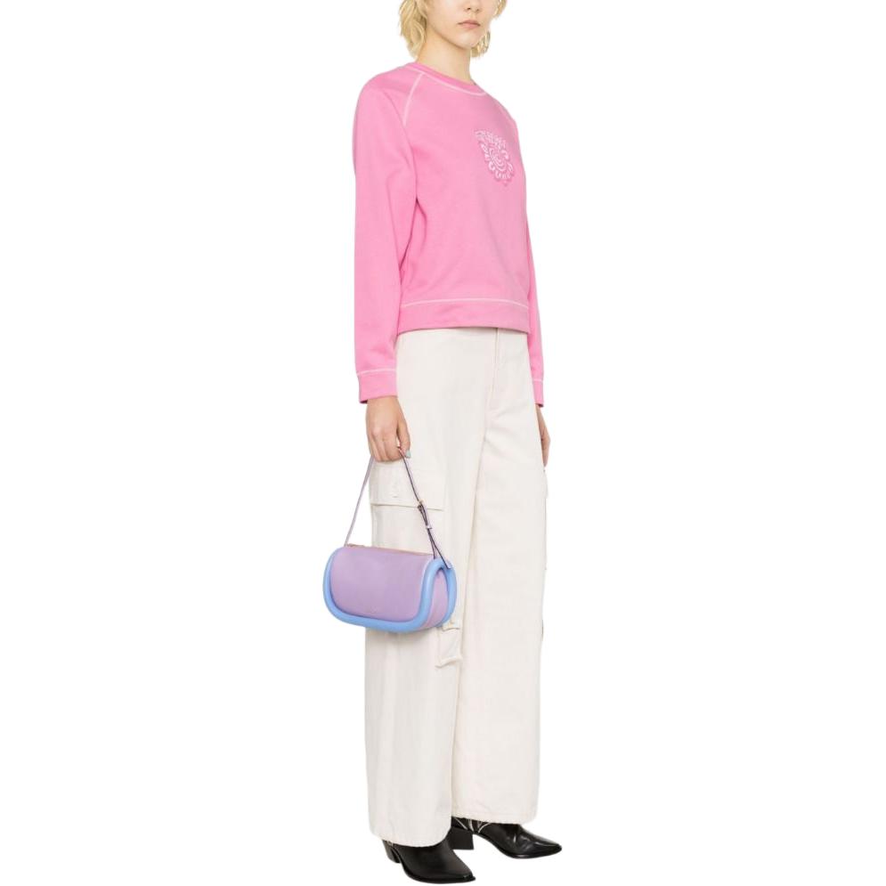 Ganni Round Neck Letter Pattern Printed Long Sleeve Sweatshirt Women Sweatshirt Pink T3540892