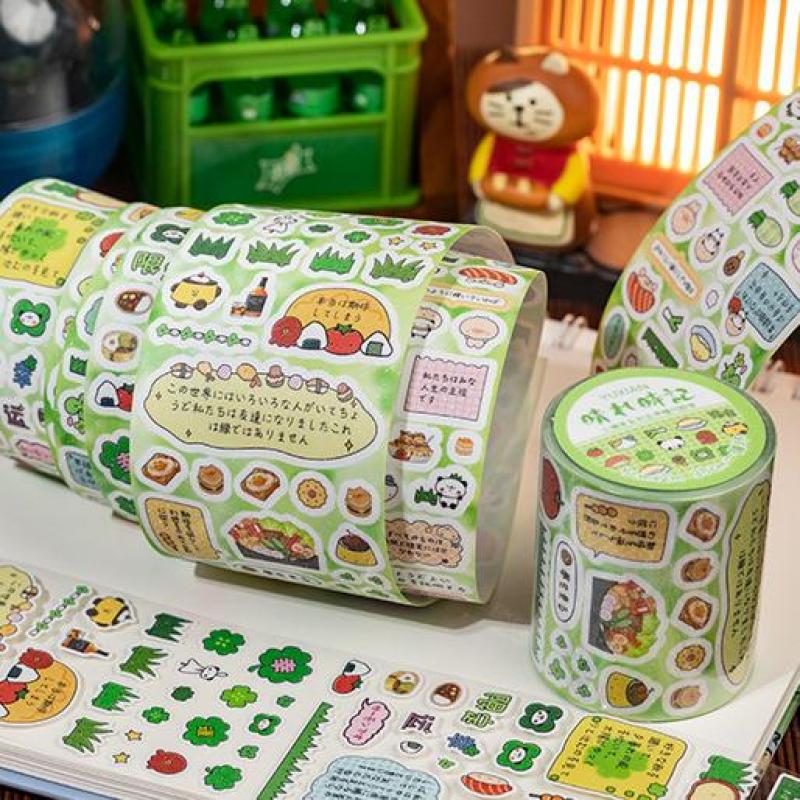 Retro Style Graffiti Fashioned Die-Cut Tape Scrapbooking Tape Sticker Stationery Supplies Diy Phone Case Handbook Decoration